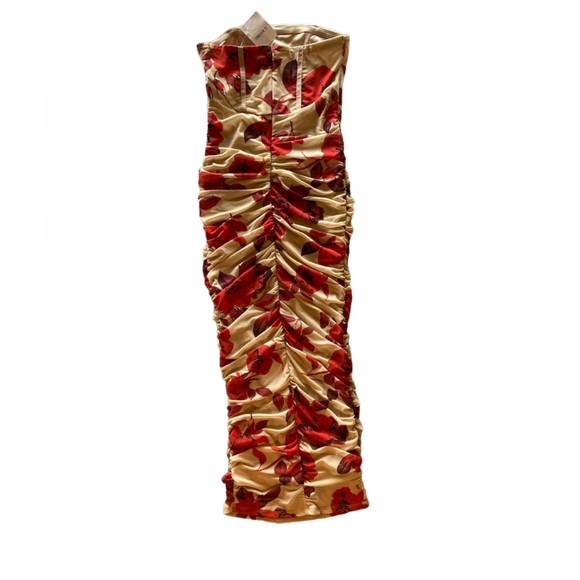 Forever 21 Floral Gloves Strapless Dress NWT Size M. NWT Excellent Condition! - Picture 2 of 14